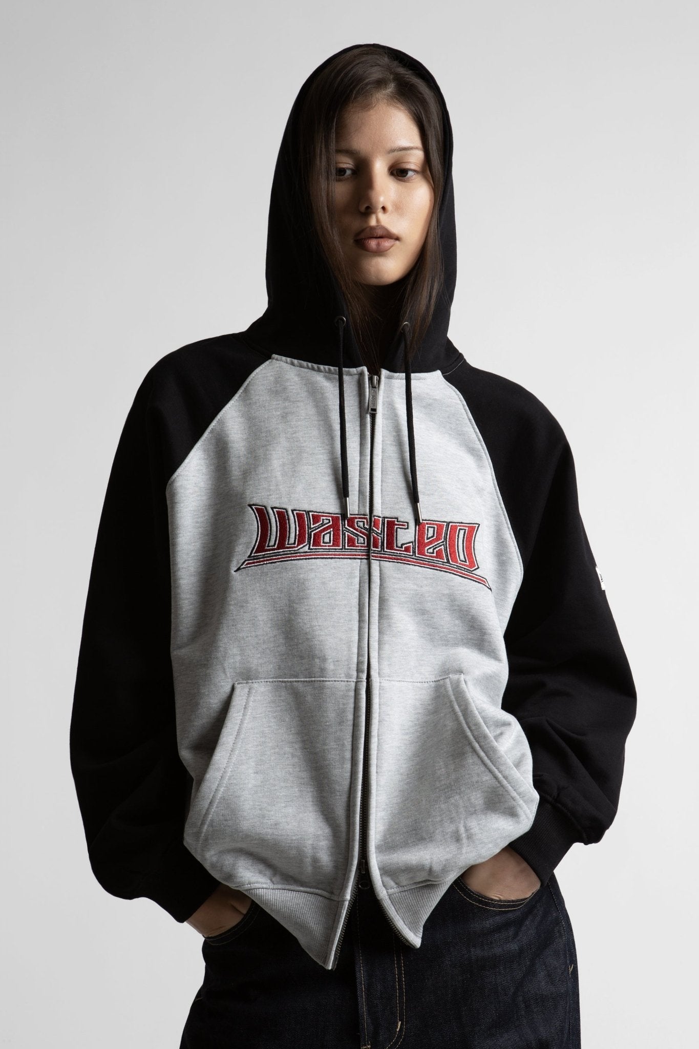 Hoodie Zip Boxy Pusher - WASTED PARIS